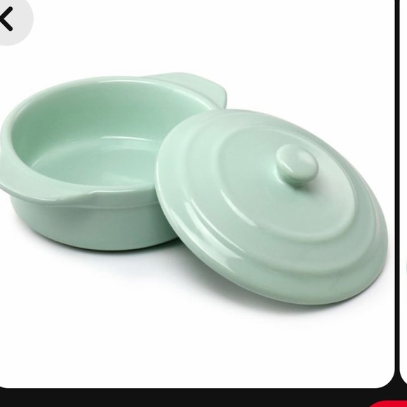 Martha Stewart Stoneware Round Mini Casserole with Lid in Mint - Picture 5 of 9